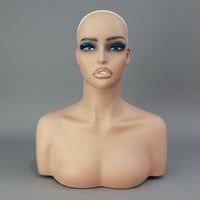 Female Mannequin Head Skin Tone Hairpiece Display Head European Face Shape for Salon
