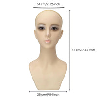 Female Mannequin Bust Smooth surface Hairpiece Display Head Long Neck Jewelry Display Bust for Photo Shoots