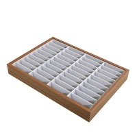 Jewelry Display Tray Walnut Wood-Colored Jewelry Storage Tray Light Gray