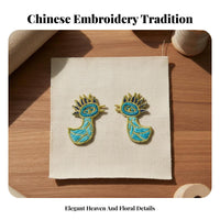 Embroidered Phoenix Crown Headdress Applique Ethnic Design Chinese Design Embroidery Piece Sew-on Application for Dancers