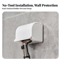 No-Drill Wall Mount Shaver Holder Damage-without Damage Wall Mount Razor Hook Space-Saving for Renters, Students, Washroom, Dorm Room