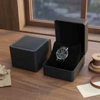 PU Leather Watch Box Rounded Corner Design Wristwatch Storage Case PU Leather Watch Holder Matte Finish for Men, Gifting, Travel