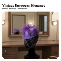 Feather Fascinator with Mesh Vintage Design Feather Fascinator Headpiece Birdcage Mesh Hat Elegant Design Retro Derby Hat