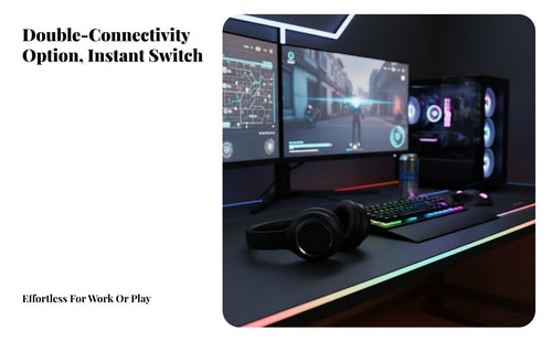 Over Ear Headphones TF Card Slot Foldable Headset Sound Gaming Headset for Users, Travel, Office