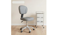 Back Support Adjustable Rolling Stool with Backrest PU Leather Upholstery Oral Assistant Stool High-Density Foam Task Chair for Beauticians, Dentists Artists, Medical Facility, Home Office, Laboratory