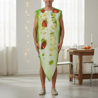 Bitter Melon Costume Realistic Print Vegetable Cosplay Suit Lightweight Dress up Outfit for Stage Performance