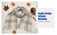 Plaid Scarf, Thickened Autumn Winter Wrap, Soft Cashmere Feel, Unisex, Korean Style, Large Rectangle