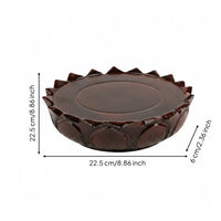 Wooden Lotus Pedestal Grooved Top Home Decor Stable Construction for Altar