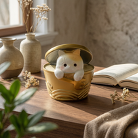 Cat Can Ornament Textured Feline Mug Figurine Easy to Display Home Decor Item