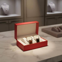 PU Leather Watch Gift Box Elegant PU Leather Watch Case Jewelry Display Storage Case Soft Lining for Dresser Organization