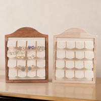 Earring Display Rack Folded Tabs Wooden Earring Stand Curved Top