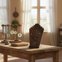 2 Pieces Solid Wood Necklace Display Tabletop for Boutique