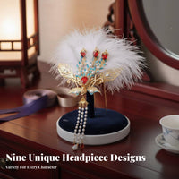 Chinese Traditional Hair Accessory Fairy-Like Design Feather Tassel Hair Comb Chinese Traditional Hairpin Handmade Chinese