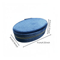 Oval Velvet Jewelry Box Vintage Design Portable Velvet Jewelry Box for Travelers