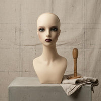 Mannequin Head with Shoulders PVC Shell Mannequin Bust Long Neck