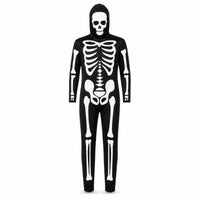 Full-Body Cosplay Suit Hooded Skeleton Suit Front Zipper for Performance Wear
