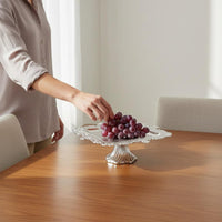 Silver Plated Fruit Stand Long-Lasting Construction 2-Tier Serving Tray