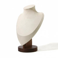 Walnut Jewelry Display Stand Velvet Lined Necklace Display Bust Modular Design for Boutique