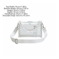 Clear Chain Crossbody Bag Waterproof Transparent PVC Purse Double Strap Design