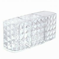 Acrylic Makeup Brush Holder Transparent 3compartment Brush Holder Multifunction