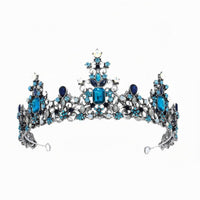 Baroque Queen Crown Regal Style Vintage Rhinestone Crown Accessory for Brides, Weddings, Pageants, Prom
