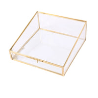 Jewelry Box with Glass Panels Gold-Tone Jewelry Display Case Elegant for Dresser
