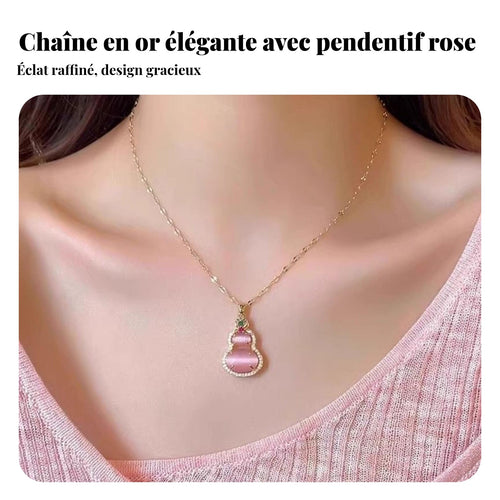 Gourd Locket Necklace Light Luxury Crystal Gourd Clavicle Chain Great Gift