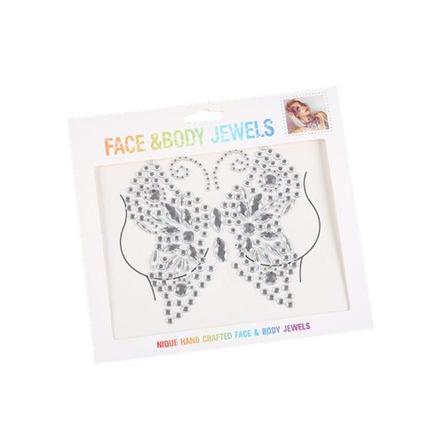 Eco-Friendly Acrylic Crystal Chest Sticker, Body Decoration, Party