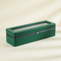 PU Leather Watch Box Metal Trim 6-Slot Watch Box Iron Hinge for Gift Packaging
