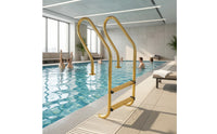Gold-Toned Stainless Steel Pool Ladder Corrosion-Resistant Pool Ladder with Non-Slip Steps Heavy-Duty Sturdy for Homeowners