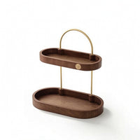 Desktop Storage Rack Compact Two-Tier Organizer Sturdy Desktop Organizer with Handle for Vanity