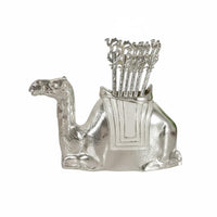 7 Pieces Camel Spoon Set with Holder Shiny Finish for Afternoon Tea, Party