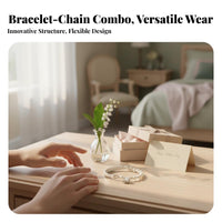 Half Bangle Half Chain Bracelet Chinese Aesthetic Lily of the Valley Pearl