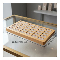 Wooden Jewelry Tray Multi-Slot Design Band Holder for Shop Owners