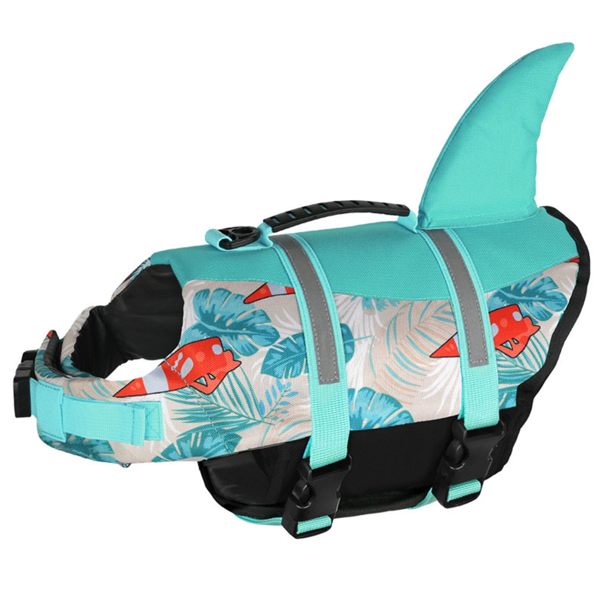 Dog Life Jacket Buckle Closures Dog Swim Vest Patterned Material