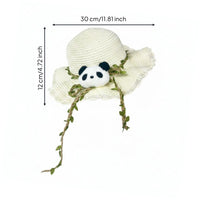 Cartoon Panda Beach Hat Breathable Children's Straw Sun Hat Protection