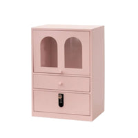 Tabletop Makeup Cabinet Rectangular Lockable Desktop Cabinet
