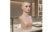 Female Hairpiece Head Bust Skin-Toned-Toned Hairpiece Display Bust Minimalist