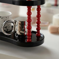 Cosmetics Organizer Rack Open Shelves Vanity Shelf Beaded-Design Posts