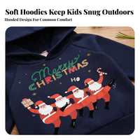 Unisex Kids Cartoon Hoodie, Christmas New Year Pullover, Long Sleeve Sweatshirt, Holiday Relaxed Top, Random Design