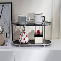 2-Tier Oval Storage Rack Multi-Purpose 2-Tier Countertop Organizer Vintage
