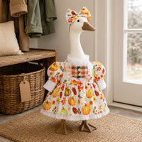 Thanksgiving Goose Outfit Lace Collar Porch Goose Outfit Puff Sleeves