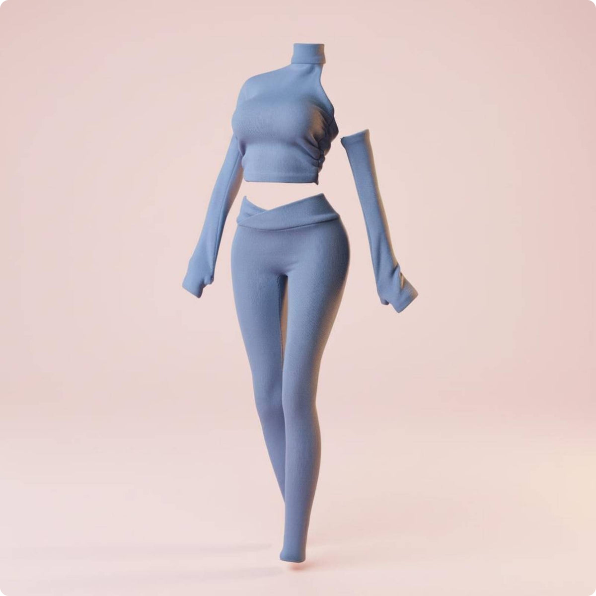Stretch Doll Outfit Close-Fitting Stretchy Ribbed Doll Clothes Textured