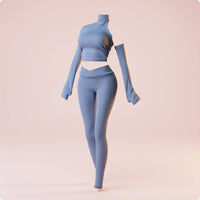 Stretch Doll Outfit Close-Fitting Stretchy Ribbed Doll Clothes Textured