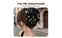 Airy Ribbon Fastener French Design Speckled Spot Ribbon Hair Fastener Lustrous Material Ribbon Hair Grip Secure Hold Nonslip