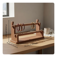 Space-Saving Design Watch and Bracelet Display Stand Solid Wood Construction Bangle Storage Organizer Large Capacity for Dresser Top, Vanity