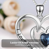 I Love You Mom Necklace White Gold Plated Engraved Mom Necklace for Mother