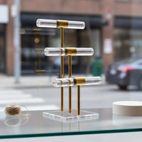 Acrylic Jewelry Display Stand Sturdy Necklace Display Rack Acrylic Necklace Holder Versatile 2-Tier Crossbar Stand Jewelry Stand