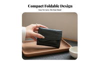 Korean Elegance Multi-Slot Card Case Stone Grain Texture Compact Card Holder Wallet Foldable for Girls, Travelers, Daily Use, Commuting