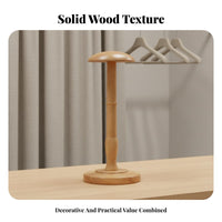 Hat Display Stand Solid Wood Wooden Hat Stand Stable Base for Trade Exhibit